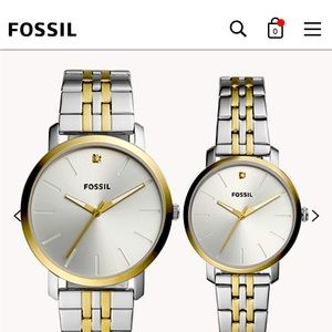 His and Her watch set.  2 tone stainless and gold.  Never worn still in box!!!